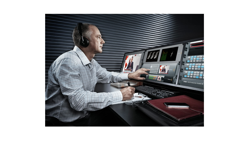 Blackmagic atem2 production studio in use